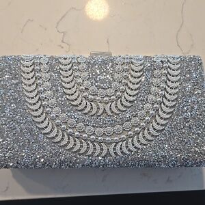 Hard Case Sparkly Clutch